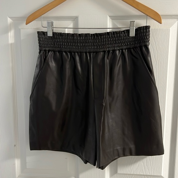 ALC Brown Pleather Shorts - Picture 1 of 5